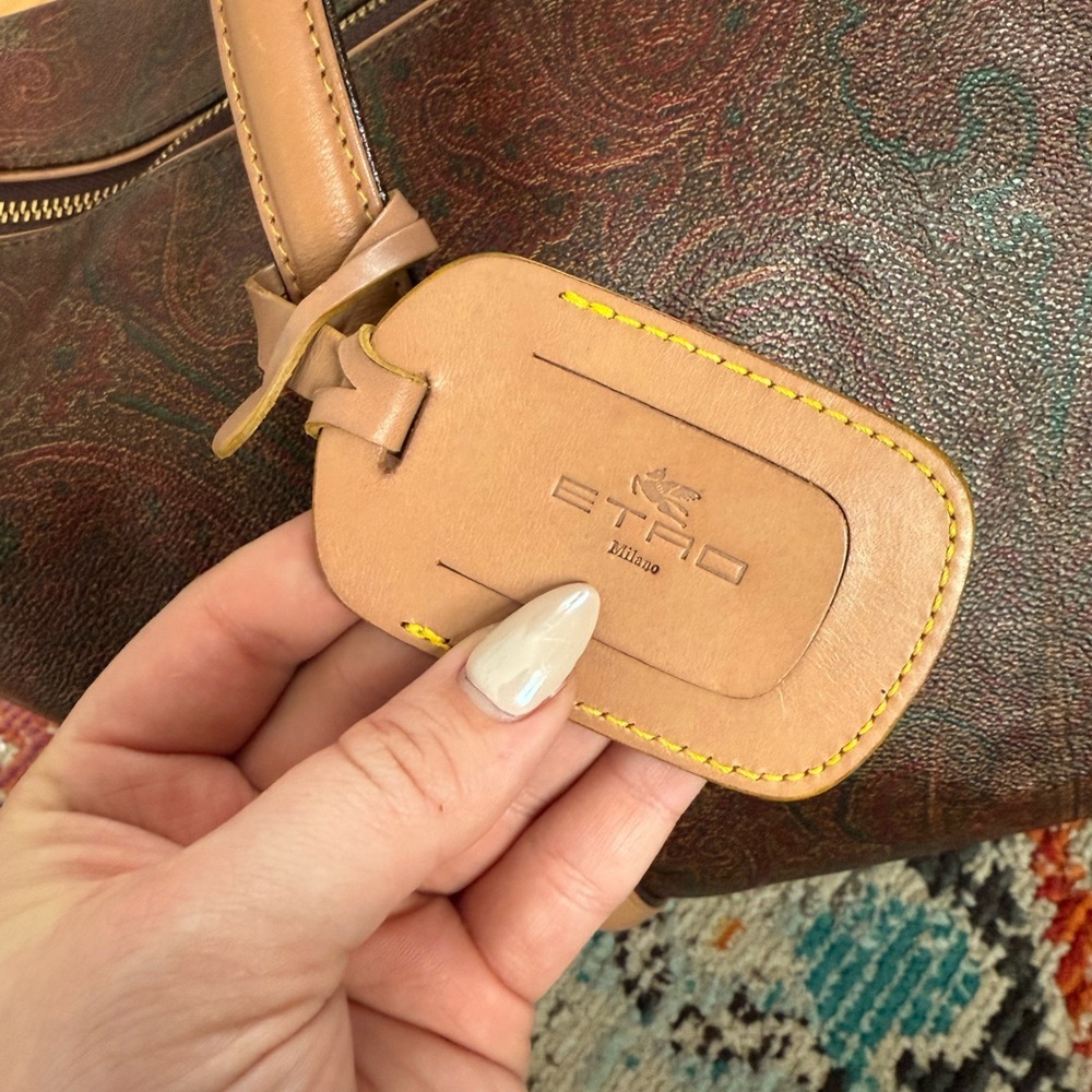 Etro Leather Paisley 48 Hour Weekender Bag🤎 - Picture 9 of 12